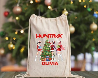Santa Sack for Christmas, Custom Huntrix Christmas Santa Sack, Huntrix Sack, Christmas Gift Bag, Personalized Santa Sack, Saja Girls Sack