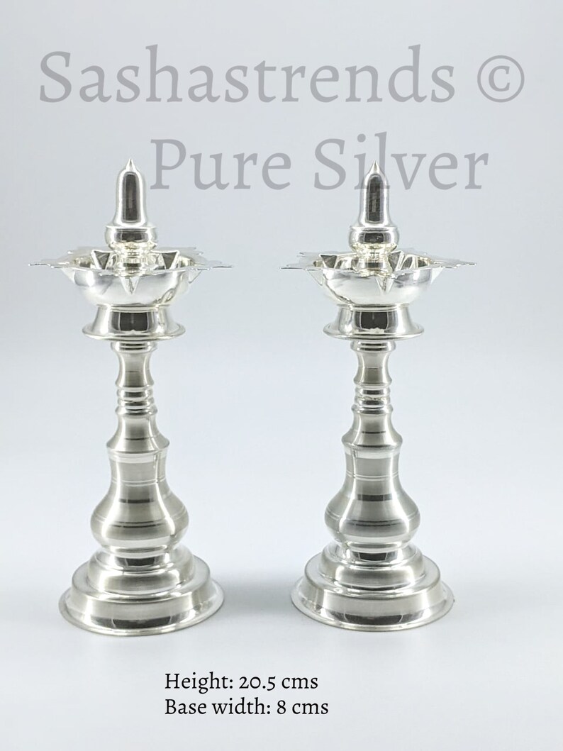 Pure Silver Kerala Style Kuthu Vilakku/lamp Pure Silver Gift - Etsy
