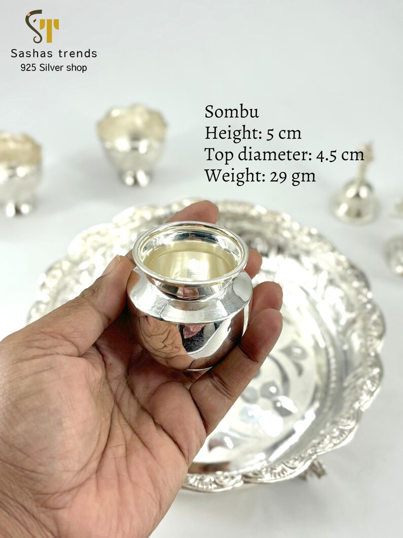 Pure Silver Pooja Thali Set/religious Item/silver Gifts/return Gifts ...