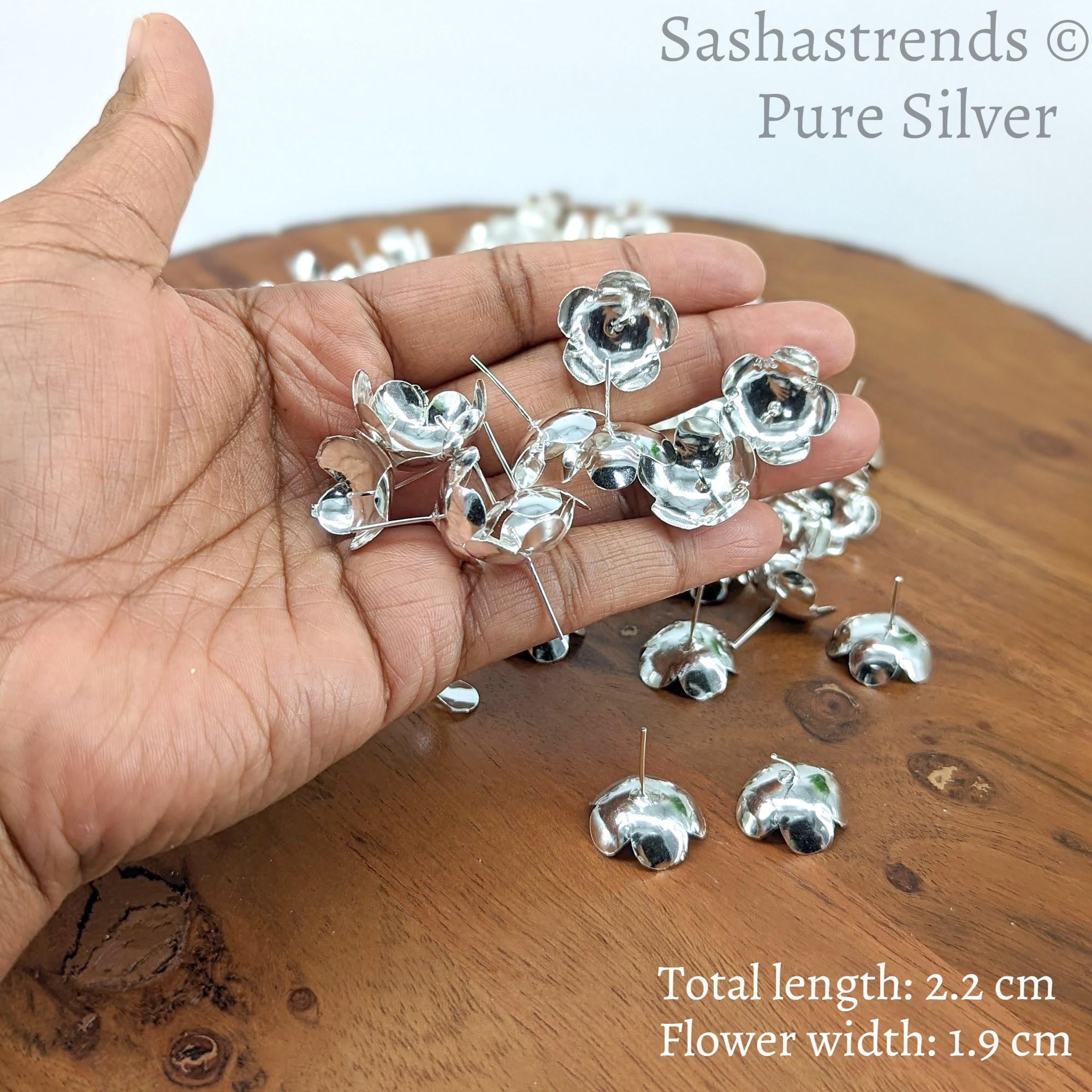 Silver 108 Flowers With Stem - Big Size Flower- Silver Gift