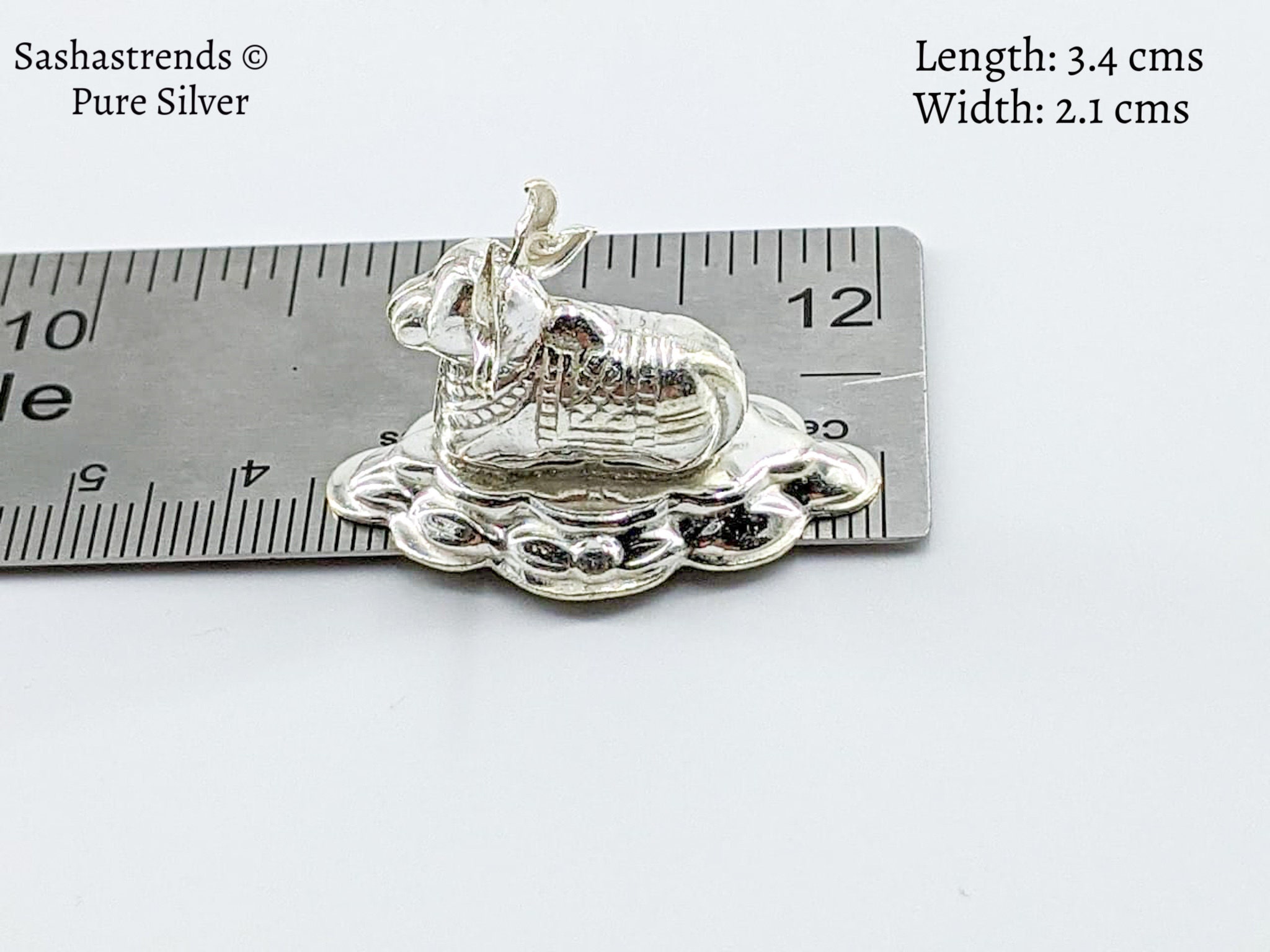 Pure silver nandi idol pure silver gift articles silver Etsy