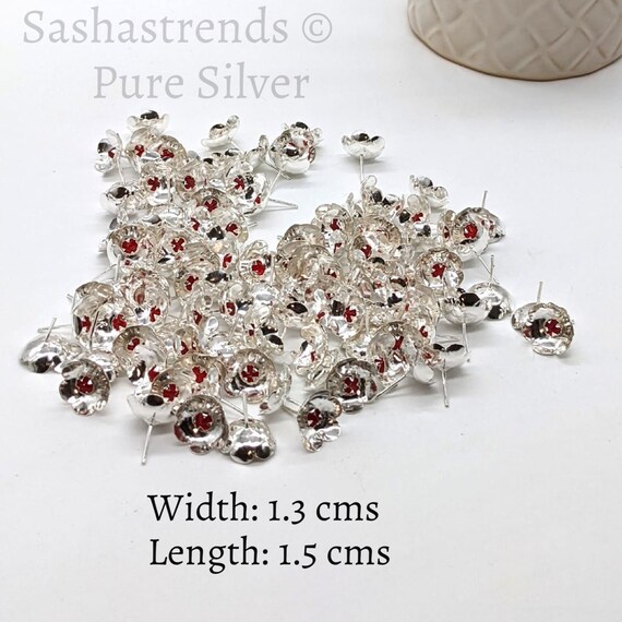 Silver 108 Flowers With Red Stone Silver Gift Items Hindu Pooja Item return Gift for Navarathri Gift Housewarming Etsy
