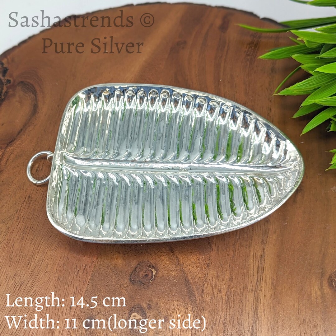 Silver Banana Leaf Plate Silver Gift Items Silver Pooja Items for Home