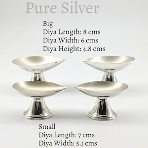 Reines Silber matt & glänzende Mischung Diya -silber Geschenkartikel- Silber Pooja Artikel für zu Hause, Gegengeschenk für Navarathri, Hochzeit und Einweihungsparty