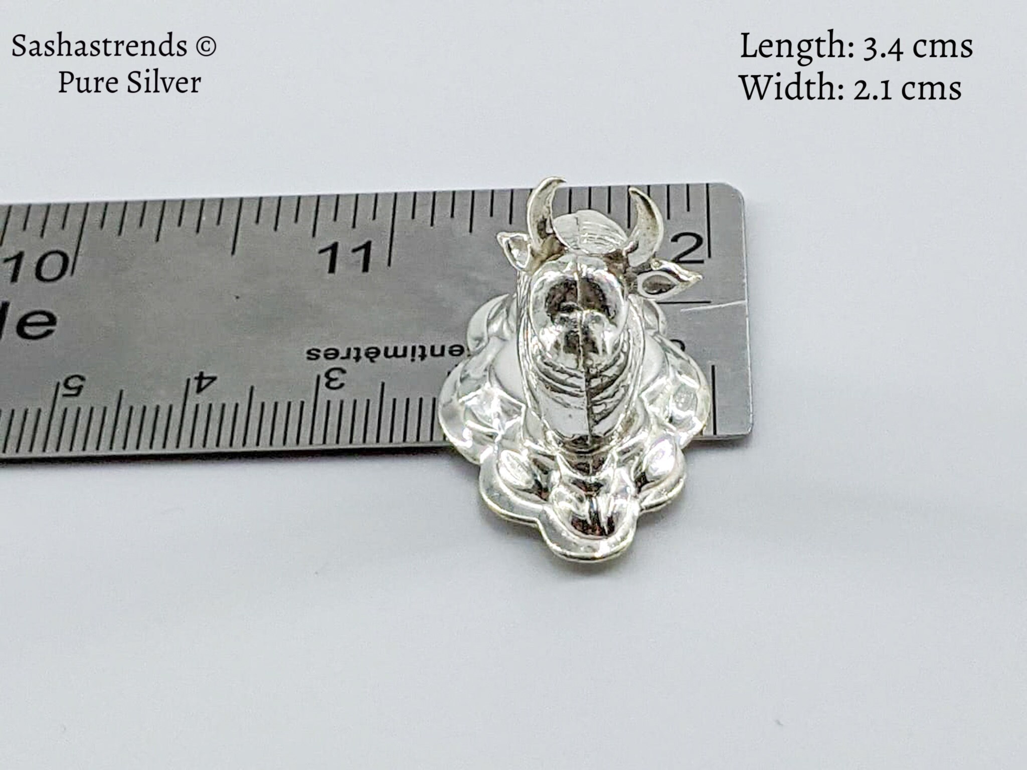 Pure silver nandi idol pure silver gift articles silver Etsy