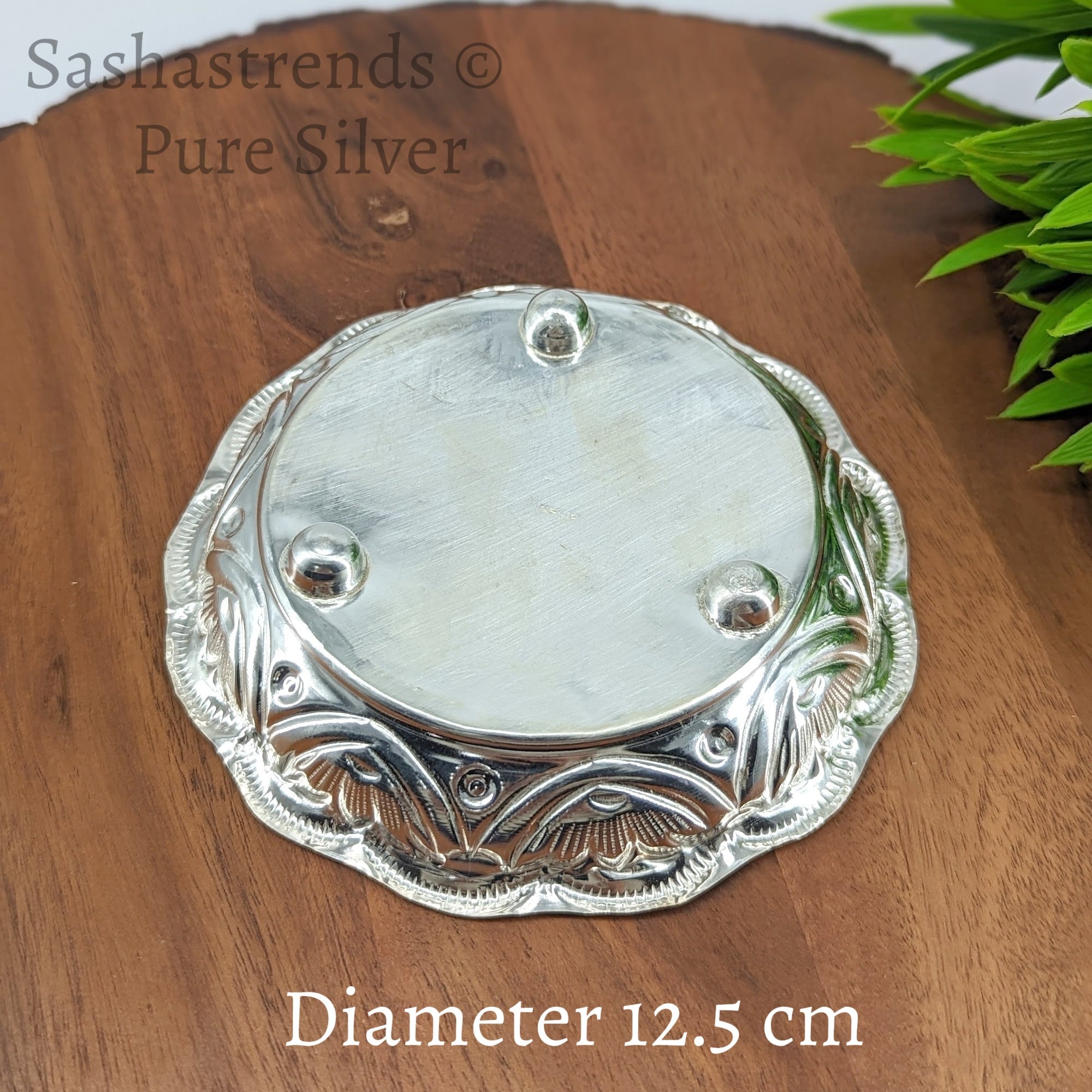 Polished 750G Pure Silver Plate, Size: 12 Inch (diameter) at Rs 64000 in  Sangli