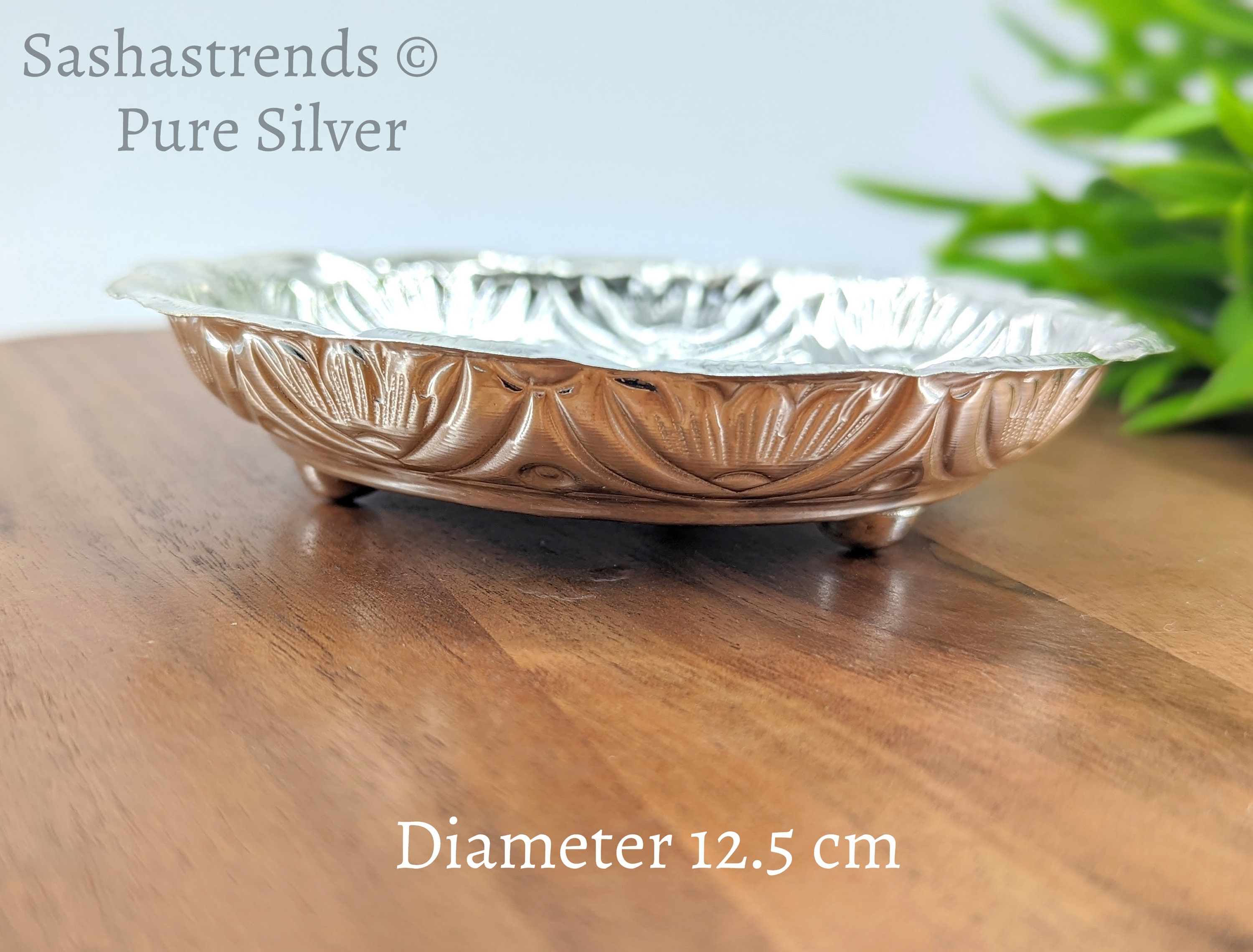 Polished 750G Pure Silver Plate, Size: 12 Inch (diameter) at Rs 64000 in  Sangli