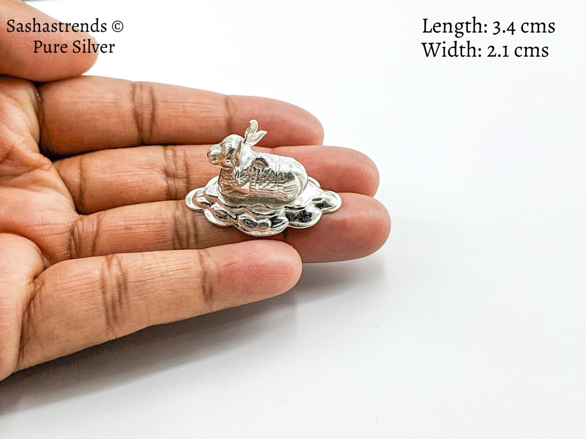Pure silver nandi idol pure silver gift articles silver Etsy