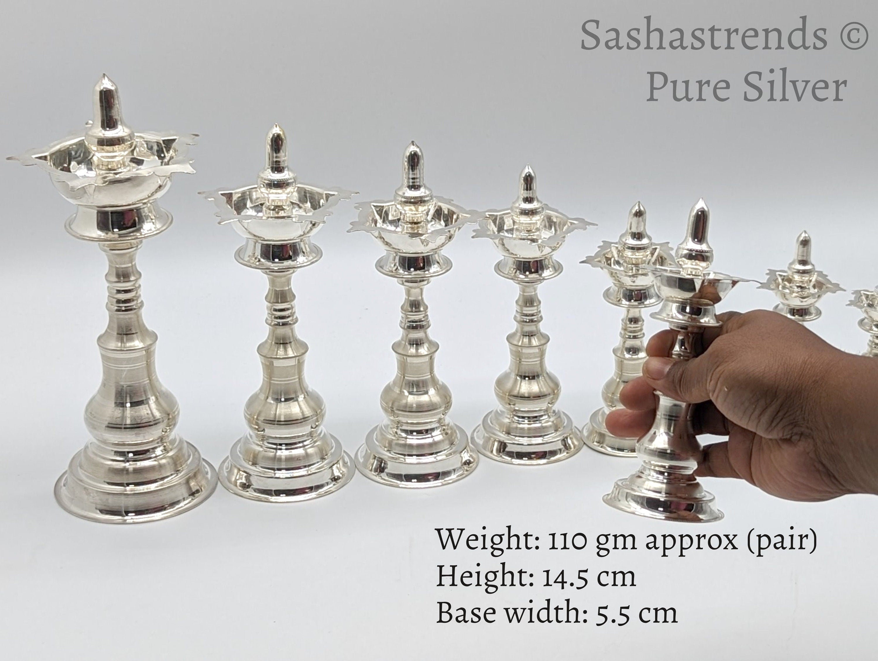 Pure Silver Kerala Kuthu Vilakku lamp Pure Silver Gift Items Pooja