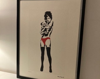 BANKSY: litografia incorniciata e numerata a mano con certificato