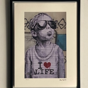 BANKSY / lithograph framed and numbered by hand with a certificate