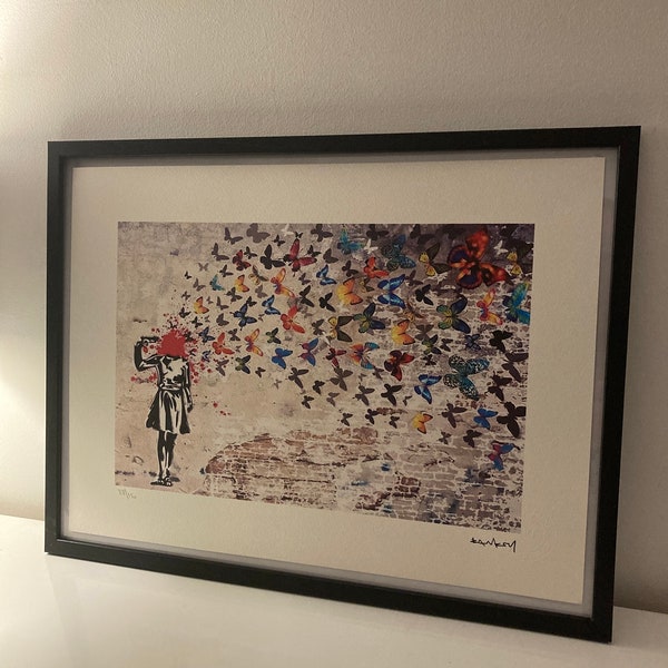 BANKSY: lithograph framed and numbered by hand with a certificate