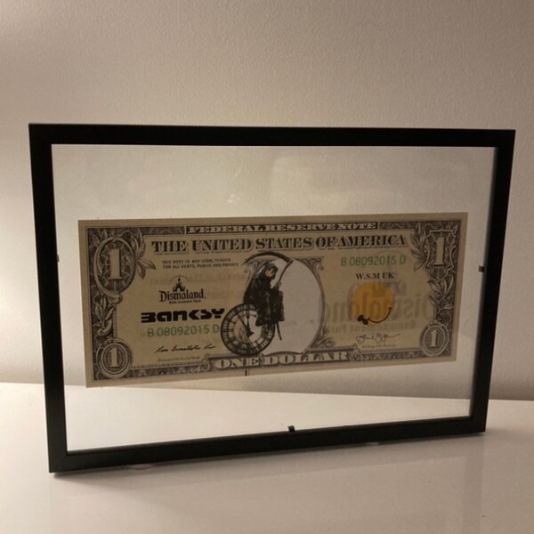 Banksy (nachher): gerahmtes Ticket. Limitierte Auflage, beschränkte Auflage