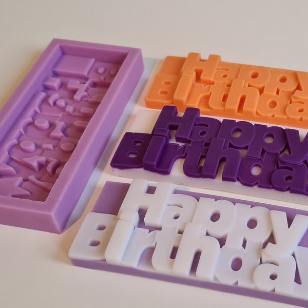 Happy Birthday 3D Wax Melt Silicone Mould