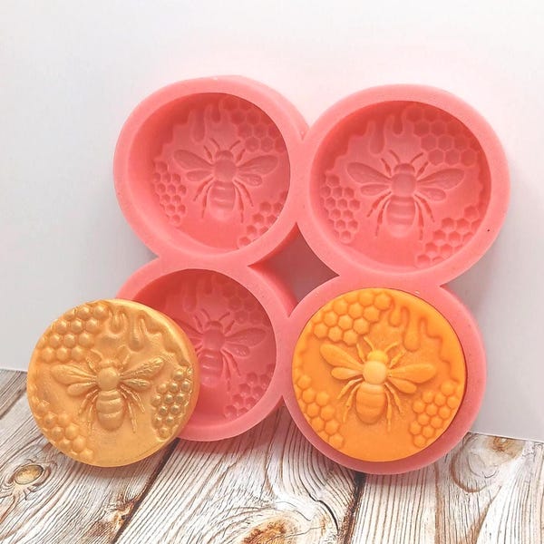 Honeycomb Honeybee 4 Cavity Silicone Mould
