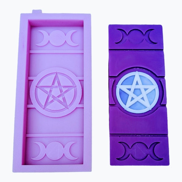 Triple Moon Pentacle Wax Melt Snap Bar Silicone Mould