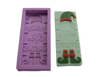 Merry Elfin Christmas Wax Melt Snap Bar Silicone Mould