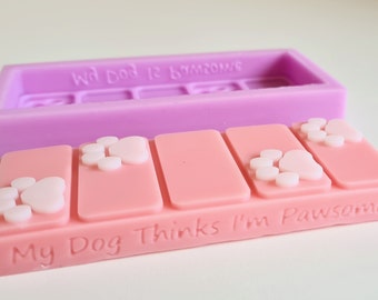 Paw Print Wax Melt Snap Bar Silicone Mould