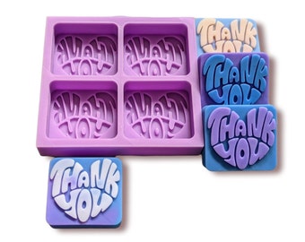 Thank You Wax Melt 4 Cavity Silicone Mould *NEW SIZE*