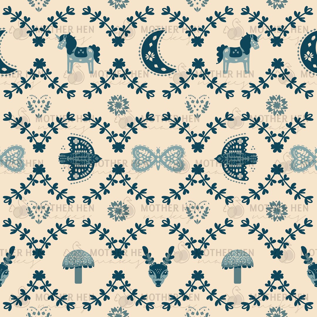 River Repeating Pattern Enchanted Forest Repeat Pattern • River • Non Exclusive Colourway • 7x7 ...