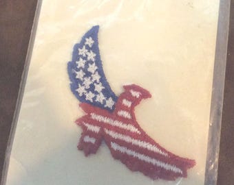 Vintage Iron On Eagle Applique Patch, 1980s American Design
