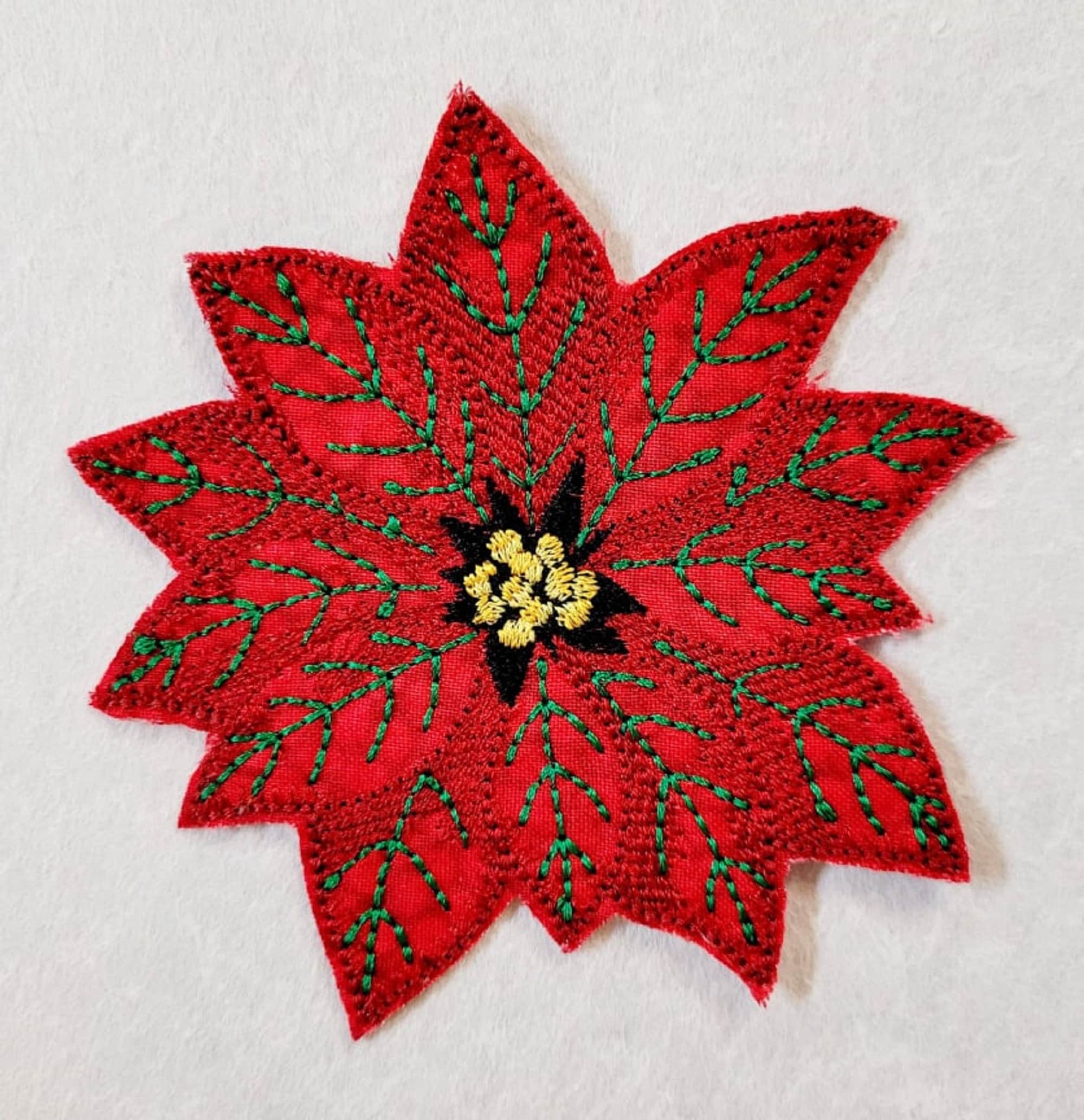 Poinsettia Applique - Etsy