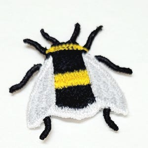 Bumblebee Applique, Embroidered 2x2 Inch Patch in Black and Yellow