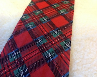 Tartan Plaid Fabric, Red Cotton Blend Trim 4 1/4 Inches Wide, 2 Yards