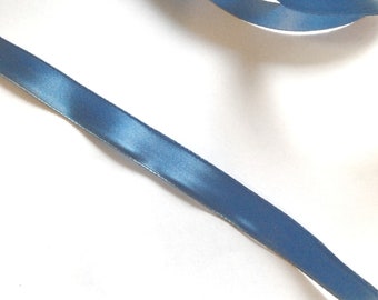 Antique Blue Satin Ribbon 5/8 inch 2 yards