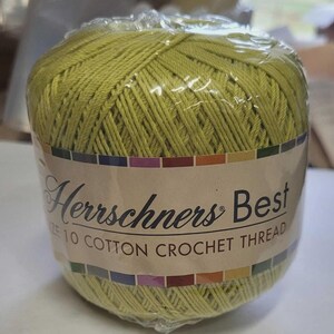 Herrschners Crochet Thread, Size 10 in Vibrant Lime Green