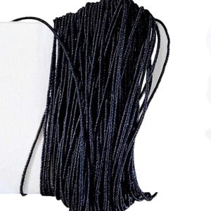 Elastic Thread, 1mm Thick Black Polyester, 20 Yards