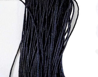 Elastic Thread, 1mm Thick Black Polyester, 20 Yards
