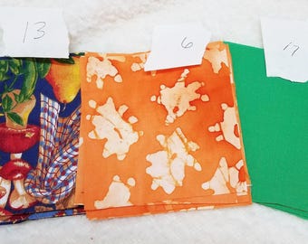 Vintage Cotton Quilt Block Set in Fall Colors, 36 Pieces