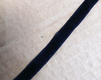 Black Velveteen Ribbon, 1/4 Inch Wide, 2 Yards