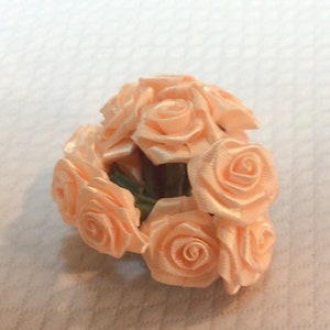 Vintage Apricot Rose Silk Flowers Bunch pack of 12 5/8 in