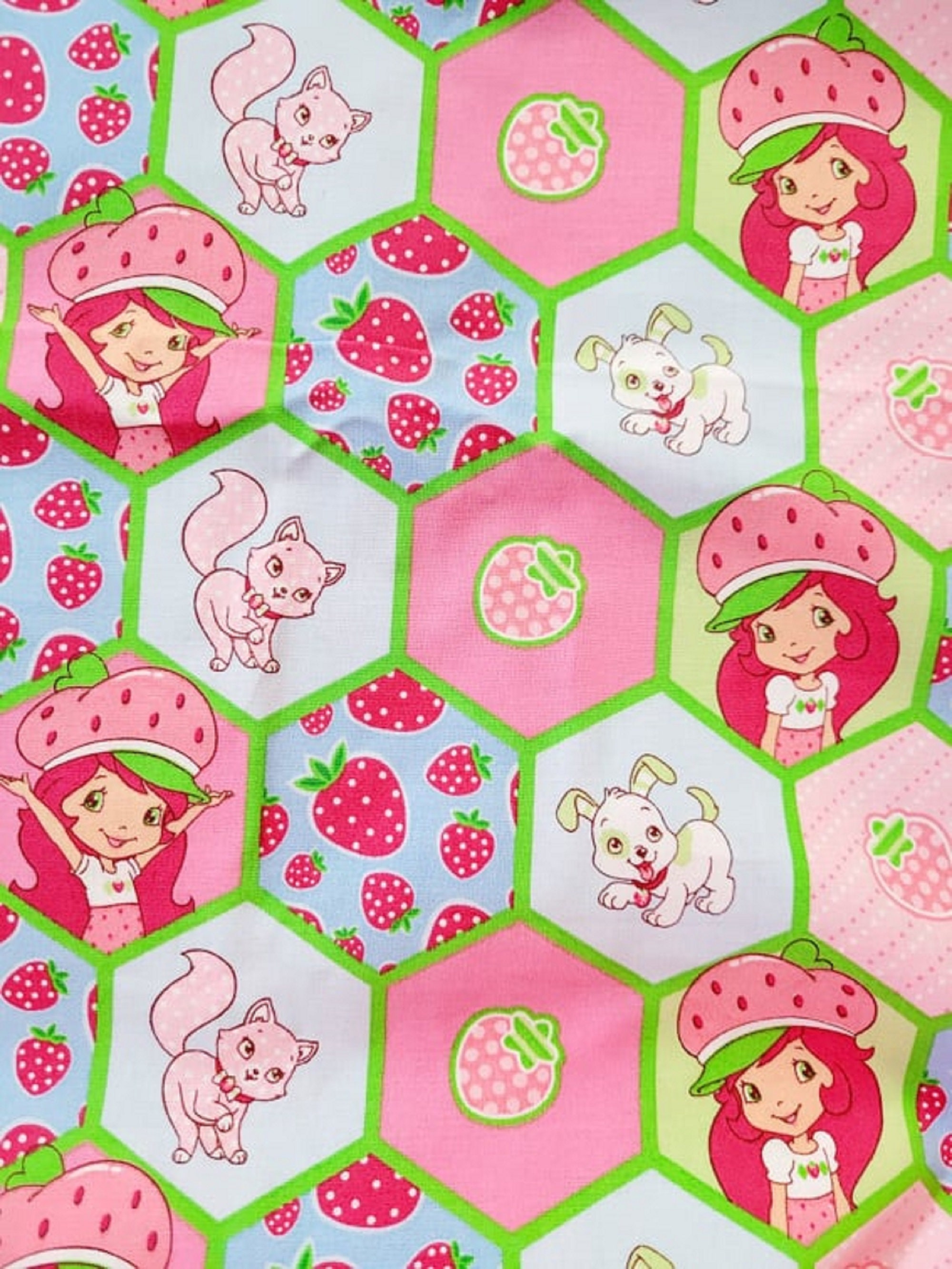 Strawberry Shortcake Cotton Fabric 1 yard Etsy
