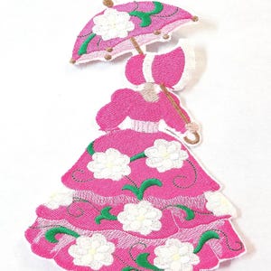 Southern Belle Applique Patch, Colorful Iron On Design 6 x 4 1/2