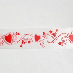Polyester Ribbon Red Valentine  2 inch  2 yards