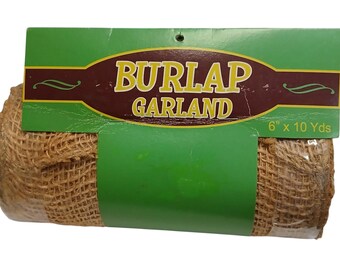 Natural Jute Ribbon, 6-Inch Burlap Roll, 10 Yards