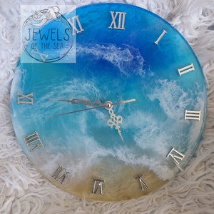 Handmade Ocean Seascape clock resin