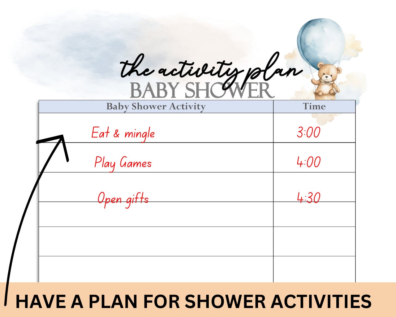 Baby Shower Planner Printable Template Digital Instant Download, Boy ...