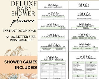 Minimalist Baby Shower Planner Template: Games Included (PDF Instant Download)