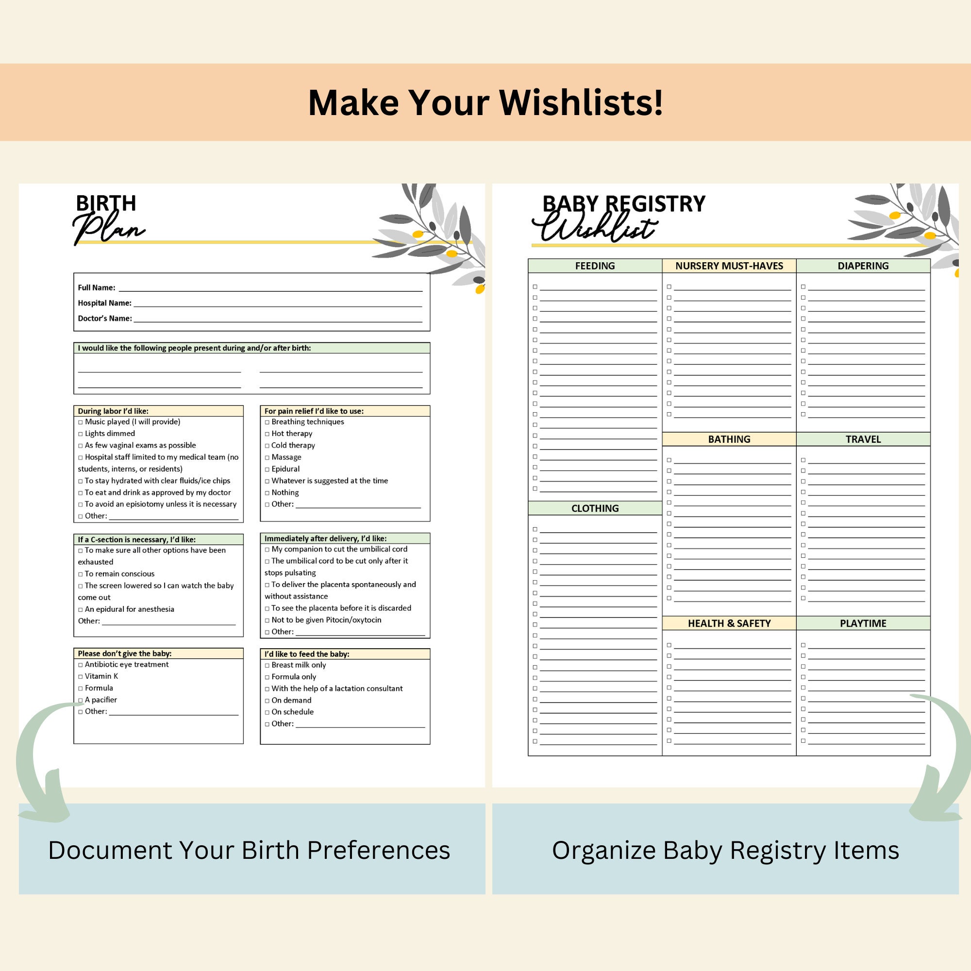 Digital Printable Pregnancy Planner - Etsy