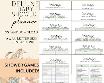 Printable Baby Shower Planner: Budget, Checklist, Games (PDF)
