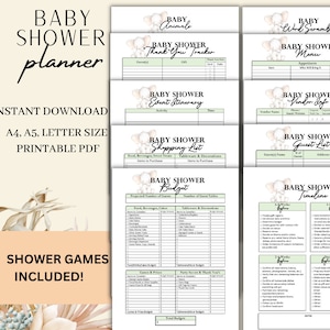 Baby Shower Planner Printable Template Digital Instant Download