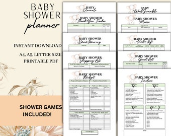 Baby Shower Planner Printable Template Digital Instant Download