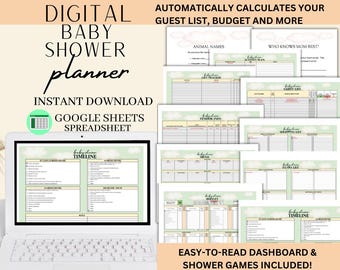 Google Sheets Baby Shower Planner: Organizer, Budget, Guest List (Digital Printable)