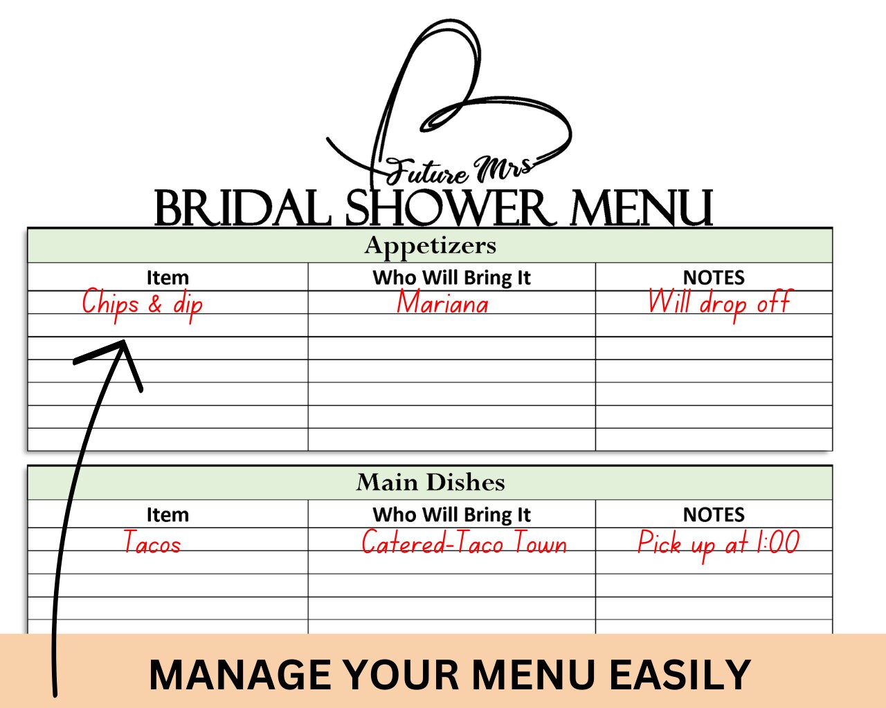 Bridal Shower Planner Printable Digital Instant Download, Bridal Party ...