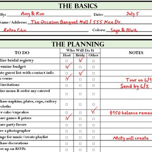 Printable Bridal Shower Checklist Instant Download, Bridal Shower Guide ...