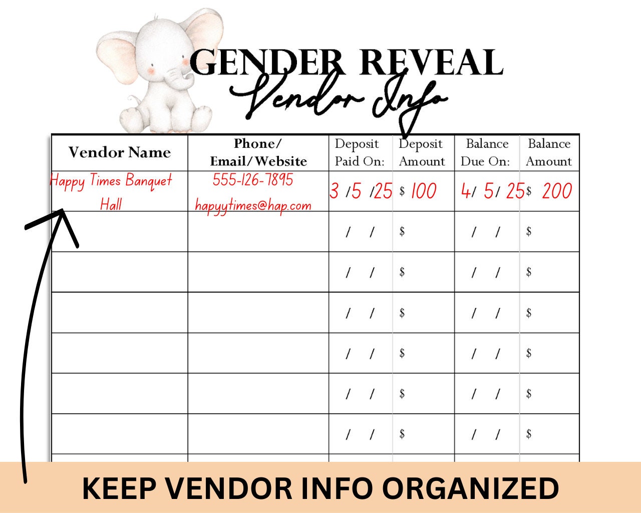 Printable Gender Reveal Planner Bundle Instant Download Downloadable ...